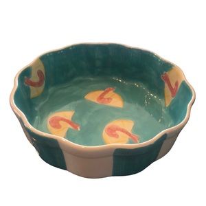 Magnolia Porcelain Shrimp Bowl by Emily West Beautiful 8 3/4” X 2 1/2”